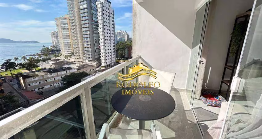 Guarujá praia das astúrias/tombo 3 dormitórios 1 vaga sacada vista mar serviço de praia portaria 24 horas