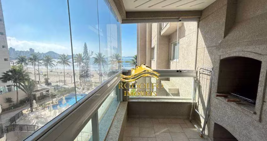 Guarujá-sp praia das astúrias 4 suítes 160m² 2 vagas vista mar varanda gourmet piscina sauna