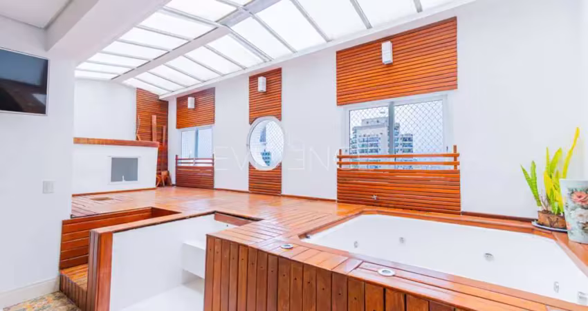 Cobertura à venda no jardim anália franco com 212 metros, 3 suítes e jacuzzi