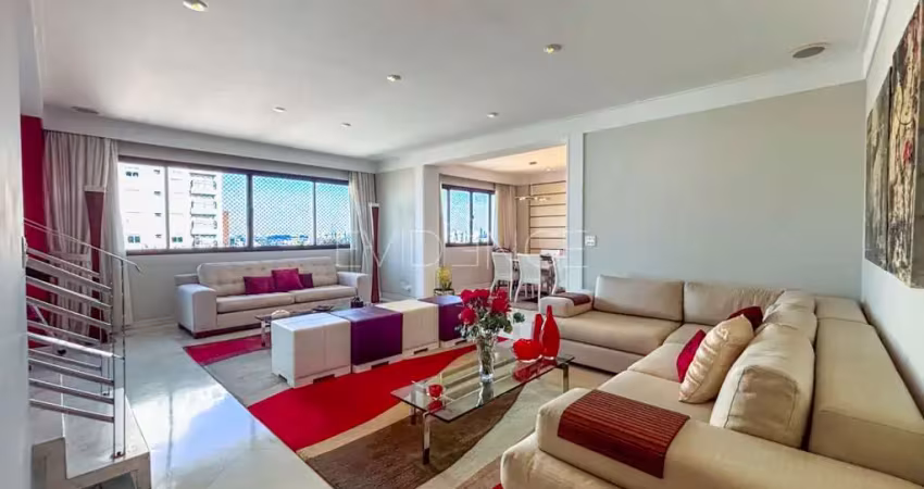 Cobertura duplex de alto padrão à venda na mooca com 523 m² | 4 suítes | 6 vagas | piscina