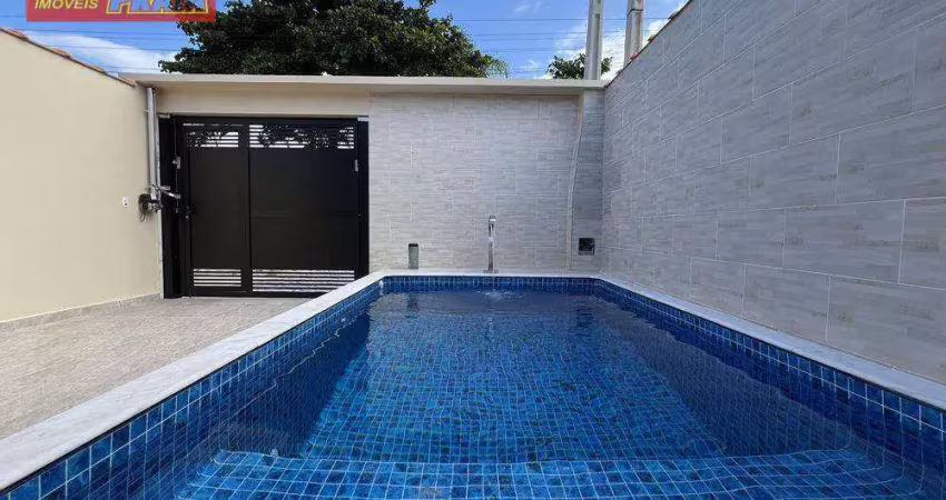 150 METROS DA PRAIA MONGAGUA CASA COM PISCINA 3 QUARTOS, 105 m² por R$ 549.000 - Balneário Flórida Mirim