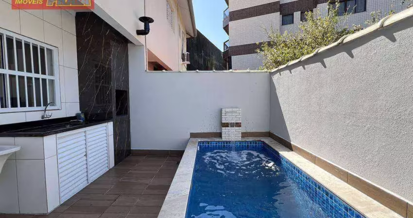 40 metros da praia sobrado em condomínio 2 quartos piscina e churrasqueira, 101 m² por r$ 389.000 - plataforma - mongaguá/sp