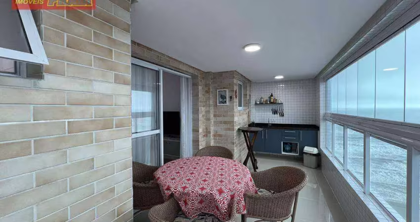 Apartamento pé na areia com vista ao mar lazer completo! 2 quartos, 76 m² por r$ 620.000 - jardim marina - mongaguá/sp