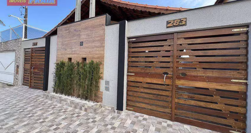 250 metros da praia! casa nova com piscina 2 quartos, 60 m² por r$ 449.900 - balneário jussara - mongaguá/sp