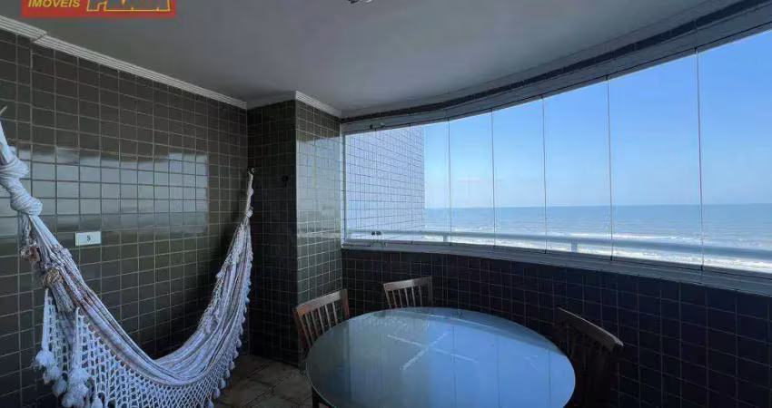 Frente ao mar !! cobertura 3 quartos, 149 m² por r$ 585.000 - vila atlântica - mongaguá/sp