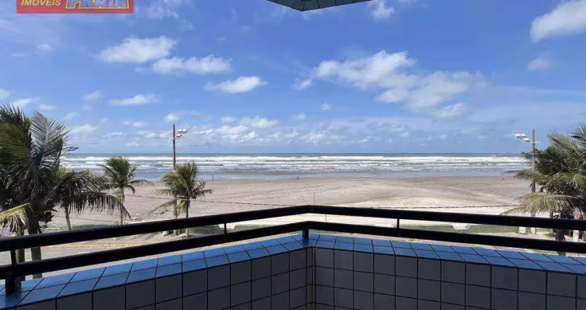 Apartamento frente ao mar com vista e 2 dormitórios, 85 m² por r$ 340.000 - agenor de campos - mongaguá/sp