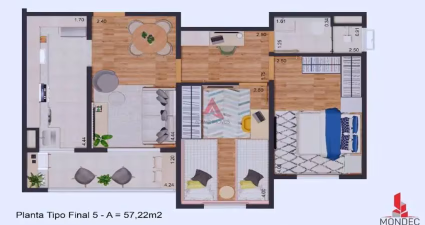 Apartamento com 2 quartos à venda no Jardim Santa Maria, Jacareí 