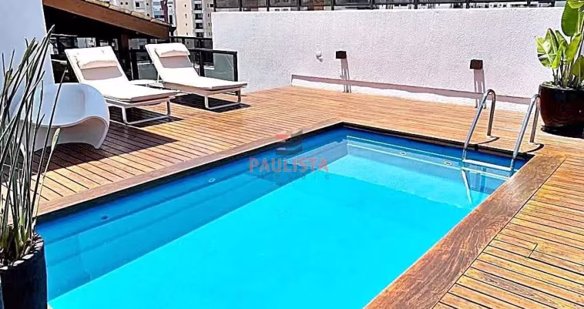 Cobertura duplex mobiliada – 364m², 5 vagas, piscina e lazer completo - moema índios ✨ à venda em m