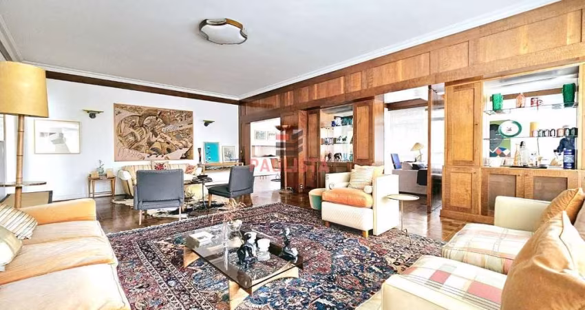 Apartamento à venda com 276m² próximo ao Col. Dante Alighieri, Jardim Paulista.