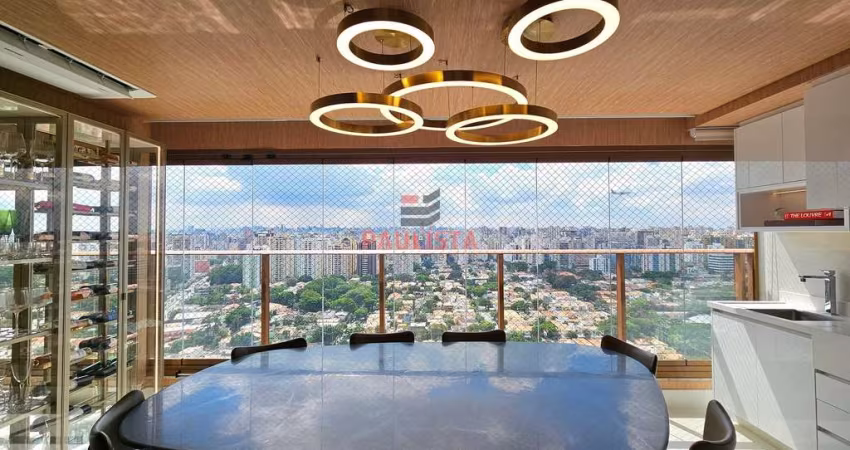 Apartamento mobiliado à venda com 147m², 3 suítes, lazer, 2 vagas no Campo Belo.
