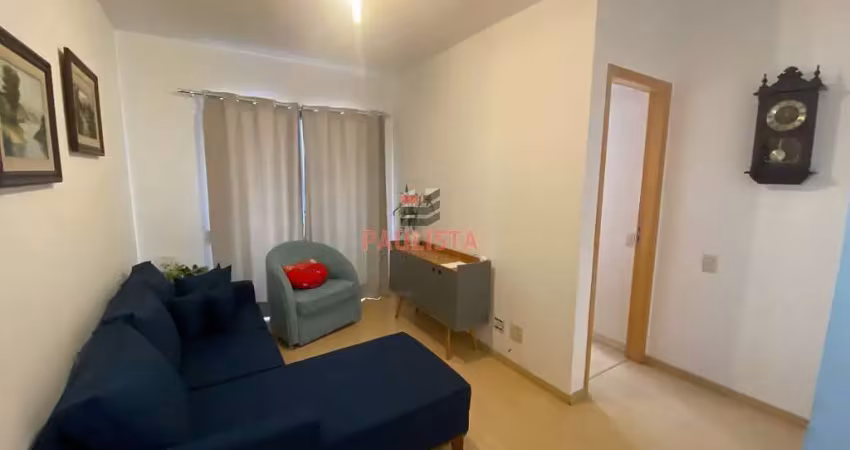 Apartamento mobiliado  1 dormitório suite, sala com lavabo e sacada, cozinha com área de serviço, 1
