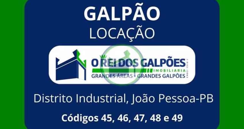 Galpões Novos, com: 3.000m²; 6.000m²; 8.000m²; 10.000m² e 12.000m²