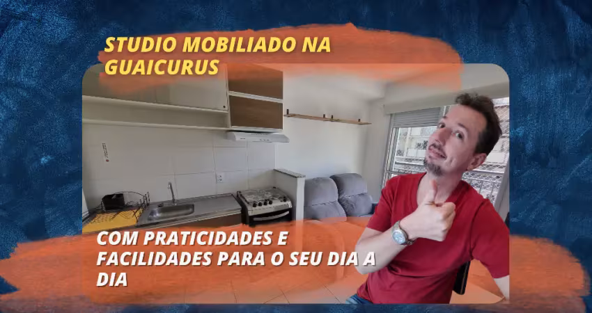 Studio mobiliado para locação - rua guaicurus - com praticidades e facilidades para o seu dia a dia