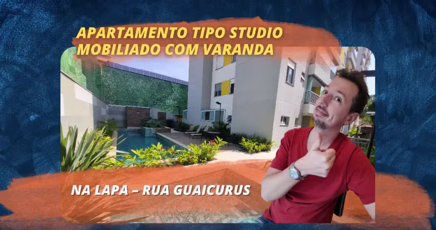 Partamento tipo studio mobiliado com varanda na lapa – rua guaicurus