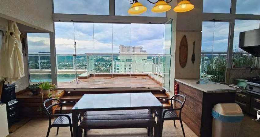 Cobertura mobiliada com 4 dormitórios, 5 vagas, para alugar, 505 m² por r$ 43.000/mês - alphaville - barueri/sp