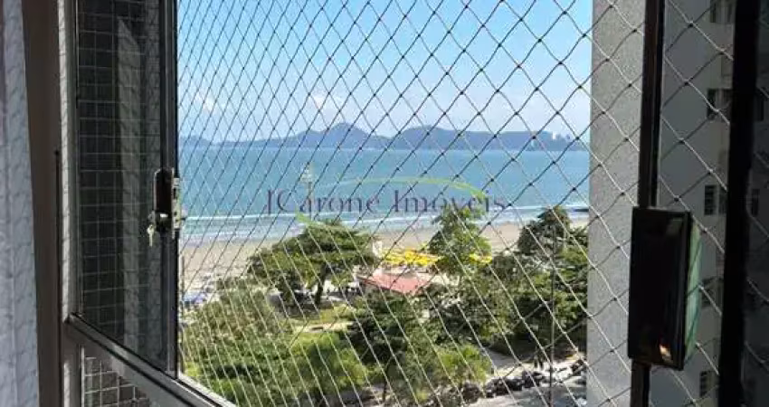 Venda / locação de apartamento mobiliado e reformado com linda vista mar na praia de aparecida em santos / sp
