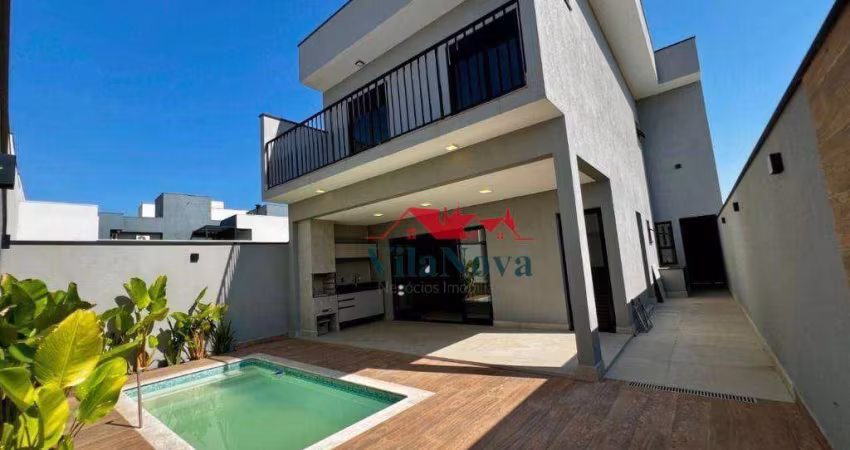 EXCELENTE CASA DE 4 SUÍTES, 1 SUÍTE COM CLOSET, ÁREA GOURMET, PISCINA E 4 VAGAS - CONDOMÍNIO MANTOVA - INDAIATUBA SP!
