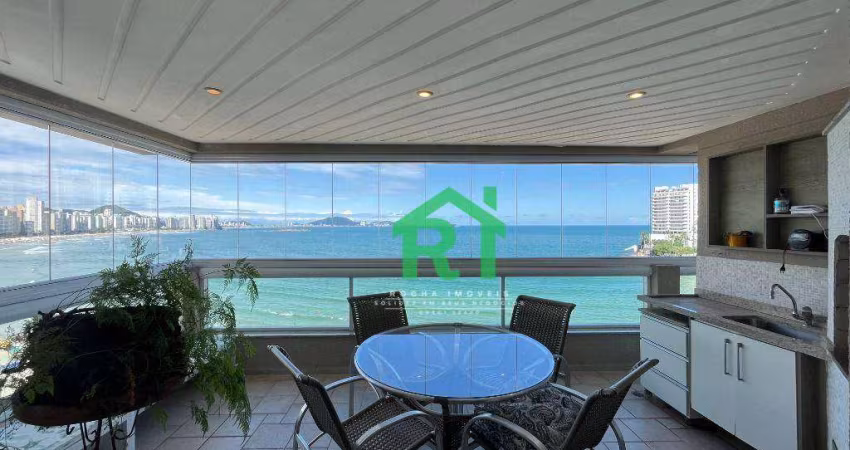 Apartamento frente mar com 4 dormitórios (4 suítes), 2 vagas, lazer, Jardim Astúrias, Guarujá/SP