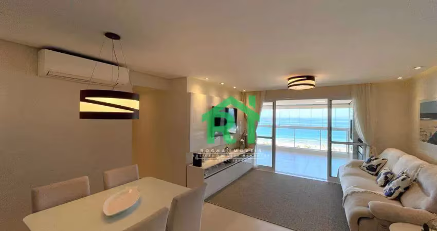 Apartamento à beira mar com 3 dormitórios (1 suíte), 2 vagas, área de lazer, enseada, guarujá/sp