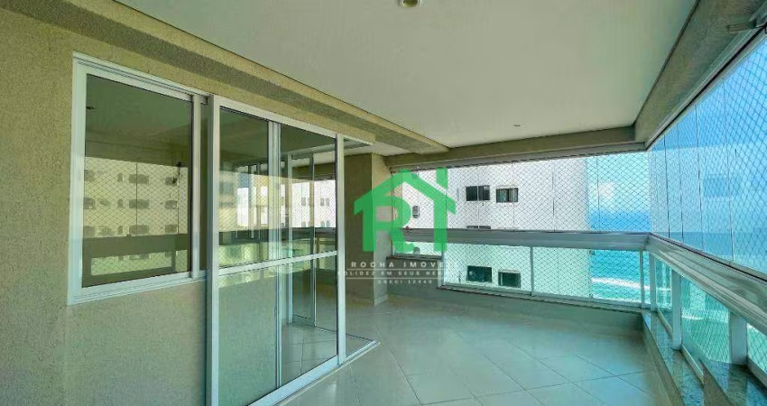 Apartamento beira mar, 3 dormitórios (3 suítes), 2 vagas, área de lazer, jardim astúrias, guarujá/sp