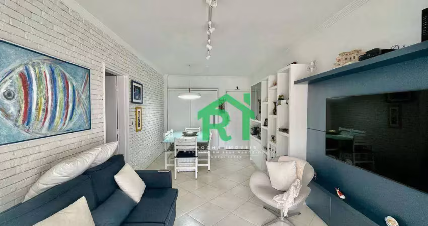 Apartamento beira mar, 3 dormitórios, 1 vaga, área de lazer, jardim astúrias, guarujá/sp