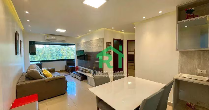 Apartamento à venda na praia do tombo, 2 quartos, vista para o mar, guarujá sp