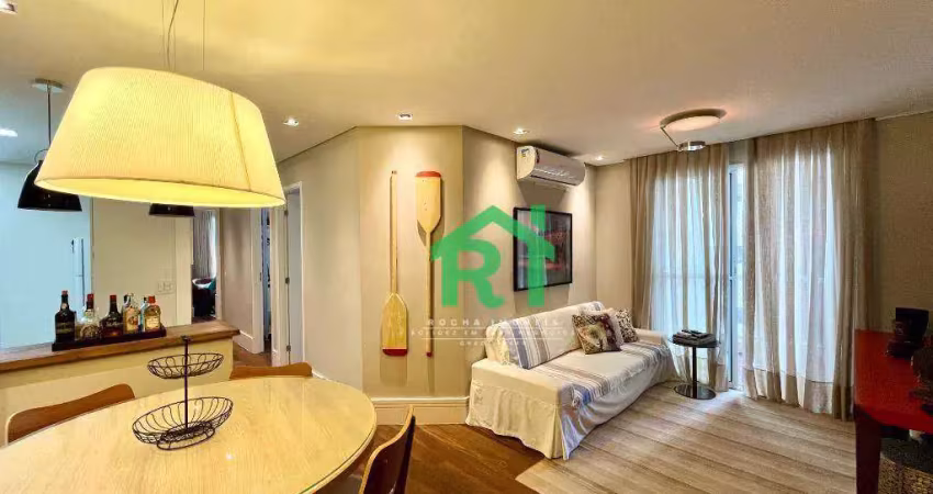 Apartamento frente mar, 3 dormitórios (1 suíte), 2 vagas, lazer, jardim astúrias - guarujá/sp