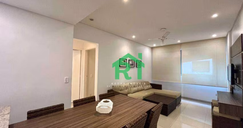 Apartamento quadra mar,  2 dormitórios, 2 banheiros, Praia das Pitangueiras - Guarujá/SP