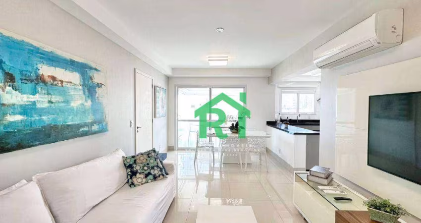 Apartamento frente mar, 3 dormitórios (2 suítes), 2 vagas, varanda gourmet, Enseada, Guarujá/SP.