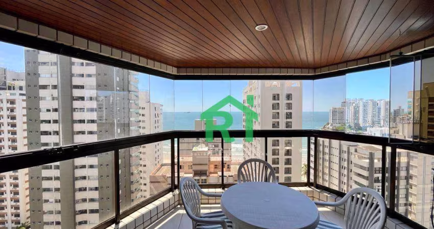 Apartamento à beira mar com 4 dormitórios (2 suítes), 2 vagas, área de lazer, Jardim Astúrias, Guarujá/SP