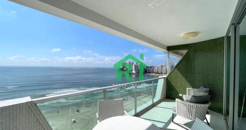 Apartamento à beira mar com 3 dormitórios (2 suítes), 2 vagas, lazer, Jardim Astúrias, Guarujá/SP