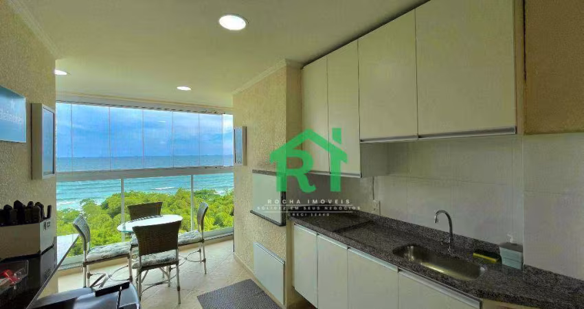 Apartamento à beira mar com 3 Dormitórios (1 suíte), 2 Vagas, Lazer, Tombo, Guarujá/SP