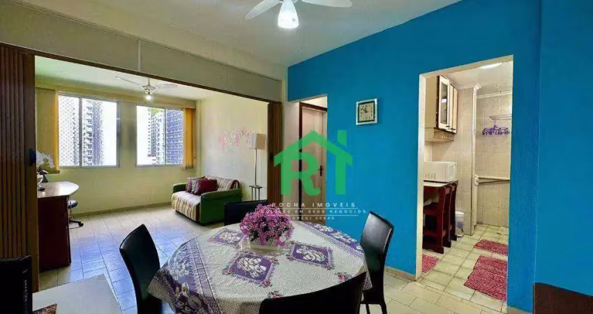 Apartamento beira mar, 1 dormitório, pitangueiras, guarujá/sp.