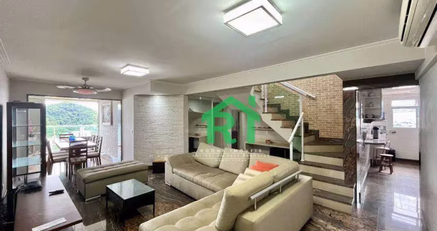 Cobertura com 3 dormitórios, 318 m² - venda por r$ 2.500.000,00 ou aluguel por r$ 16.800,00/mês - tombo - guarujá/sp