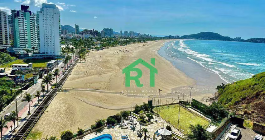 Apartamento beira mar, vista mar, 3 dormitórios (1 suíte), 2 vagas, lazer pitangueiras, guarujá/sp.