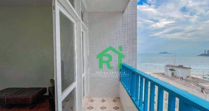 Apartamento beira mar 1 dormitório à venda, 60 m² por R$ 380.000 - Praia de Pitangueiras - Guarujá/SP