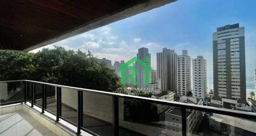 Apartamento  com  vista para o mar, 3 dormitórios (1 suíte) 1 vaga,  lazer, jardim astúrias, guarujá/sp