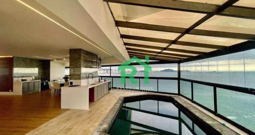 Apartamento frente mar, 4 dormitórios, (4 suítes) 4 vagas, lazer- jardim astúrias - guarujá/sp
