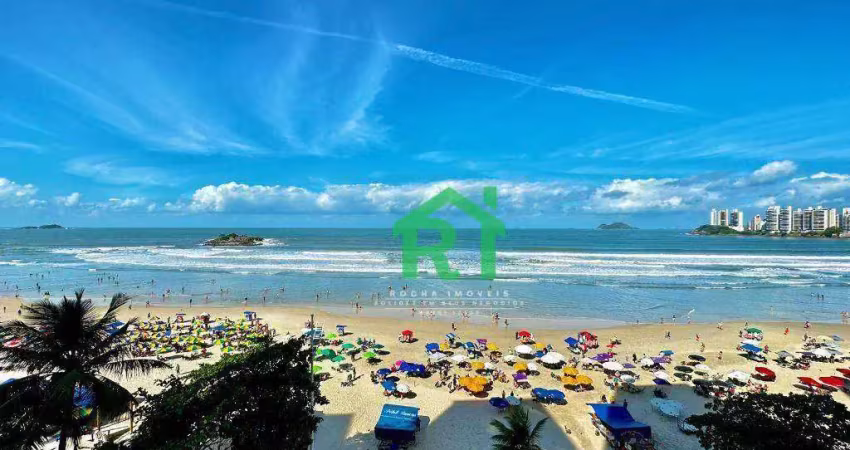 Apartamento frente mar, vista mar, 3 dormitórios (1 suíte), 1 vaga, pitangueiras, guarujá/sp.