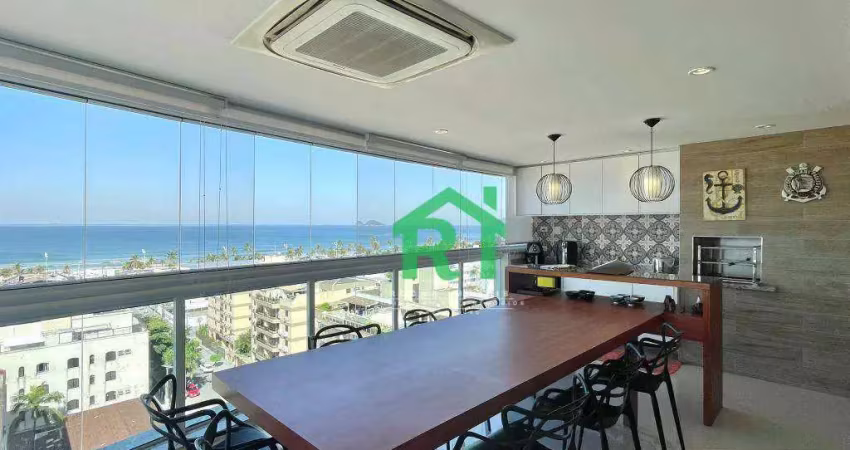 Apartamento à beira mar com 3 quartos (3 suítes), 2 vagas e lazer à venda em enseada, guarujá | rocha imóveis guarujá
