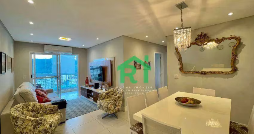 Apartamento reformado, 3 dormitórios (2 suítes), 2 vagas, área de lazer, jardim astúrias, guarujá/sp