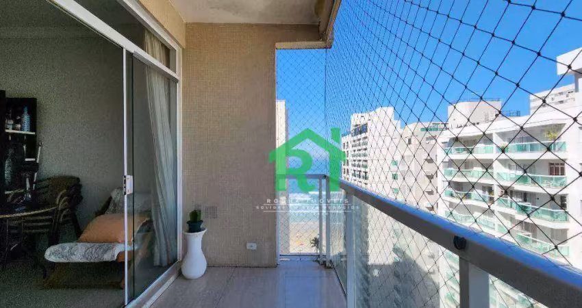 Apartamento vista mar, moderno, 3 dormitórios (1 suíte), 2 vagas de garagem, pitangueiras, guarujá/sp