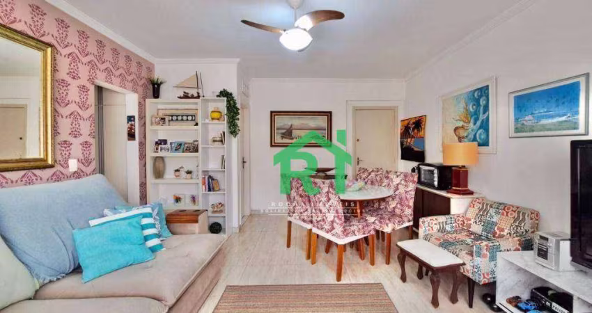 Apartamento beira mar, 1 dormitório, 1 vaga, Astúrias, Guarujá/SP.