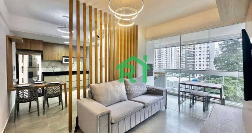 Apartamento moderno, 2 dormitórios, 2 vagas, lazer, astúrias, guarujá/sp.