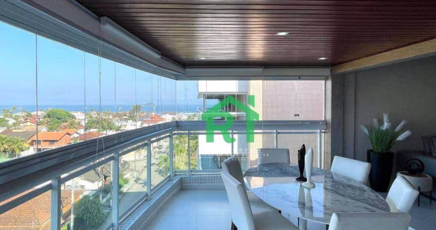 Apartamento à beira mar com 4 suítes, 4 vagas, área de lazer, Enseada, Guarujá/SP