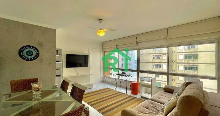 Apartamento com vista mar, 3 dormitórios (2 suítes), 1 vaga, jardim astúrias, guarujá/sp