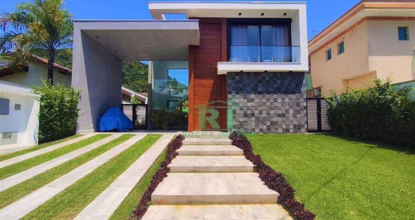 Casa Moderna, 4 Dormitórios (4 Suítes), 4 Vagas, Área de Lazer Privativa, Balneário Praia do Pernambuco, Guarujá/SP