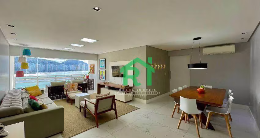 Apartamento frente mar com 3 quartos (2 suítes), 1 vaga e lazer à venda em jardim astúrias, guarujá i rocha imóveis guarujá