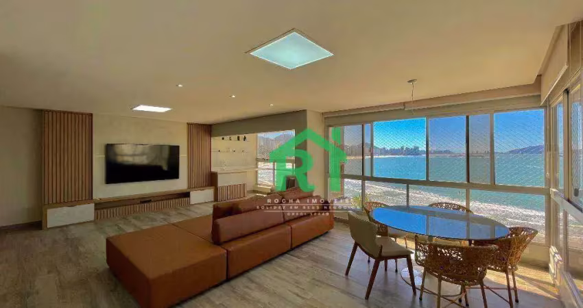 Apartamento frente mar | reformado | 3 dormitórios (3 suítes) | 2 vagas | jardim astúrias | guarujá/sp