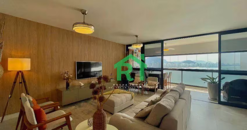 Apartamento frente mar, 3 dormitórios (3 suítes), 2 vagas, área de lazer, jardim astúrias, guarujá/sp